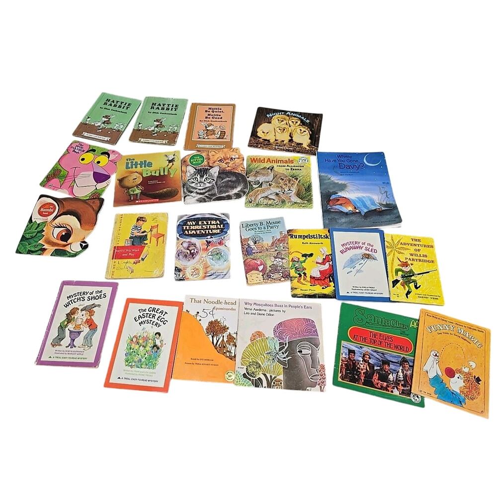 Lot of 22 Vintage Mixed Authors Paperback Hardcover Toddler Children's Books